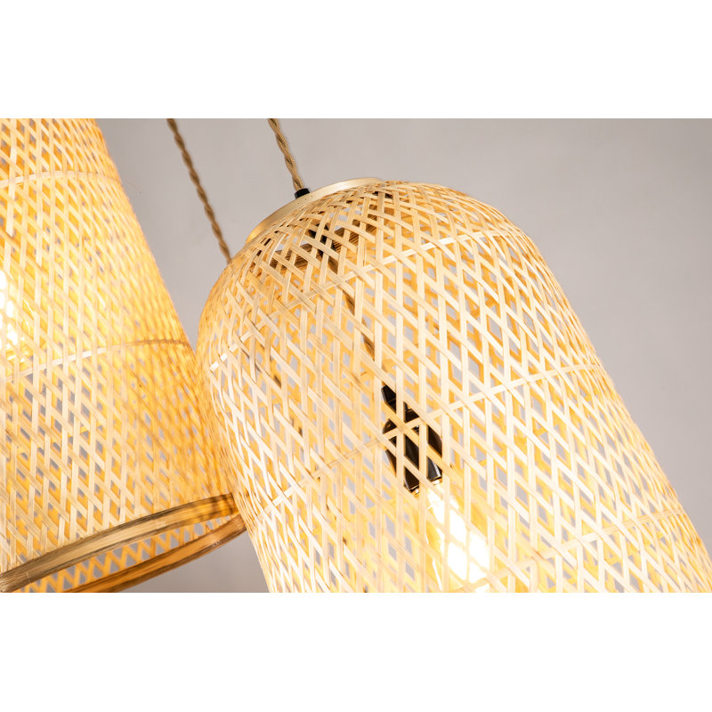 Bayou Breeze 3 Lights Wicker Rattan Foyer Pendant Light & Reviews Wayfair